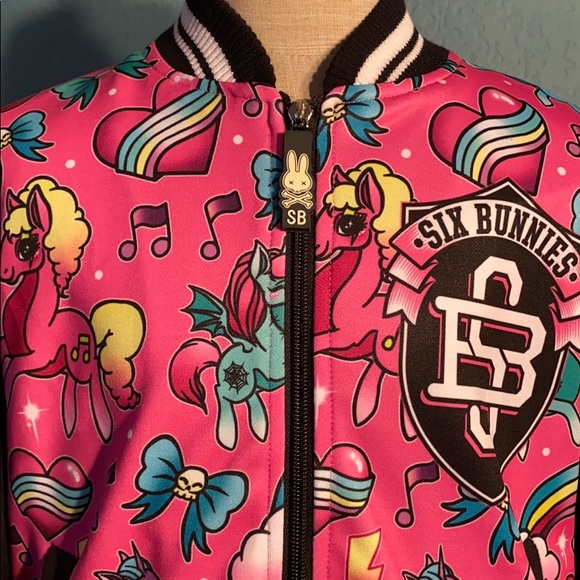 Kids bomber jacket Unicorn pink size 4 years - Picture 2 of 5